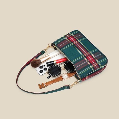 Plaid Crossbody Bags for Women,Tartan Check Punk 90's Cross body Purse Handbag，Christmas Purses for Women in Kuwait