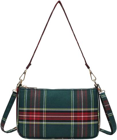 Plaid Crossbody Bags for Women,Tartan Check Punk 90's Cross body Purse Handbag，Christmas Purses for Women in Kuwait