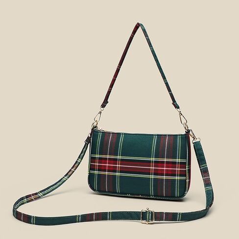 Plaid Crossbody Bags for Women,Tartan Check Punk 90's Cross body Purse Handbag，Christmas Purses for Women in Kuwait