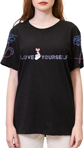 Dolpind Kpop Shirt Love Yourself Suga Jungkook Jimin V Rap Jin Jhope Tshirt Tee Merchandise in Saudi Arabia