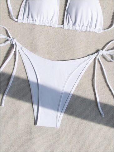 Floerns Women's Appliques Swimsuits Criss Cross Halter Top Tie Thong 2 Piece Bikini Sets in Saudi Arabia