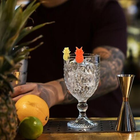 Cabilock Wine Glass Markers Silicone Drink Markers Pineapple Wine Glass Charms Anti Slip Wine Pendant Reusable Wine Glass Identifier for Bar Party Martinis Cocktail 12Pcs Marker in Saudi Arabia