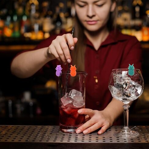 Cabilock Wine Glass Markers Silicone Drink Markers Pineapple Wine Glass Charms Anti Slip Wine Pendant Reusable Wine Glass Identifier for Bar Party Martinis Cocktail 12Pcs Marker in Saudi Arabia