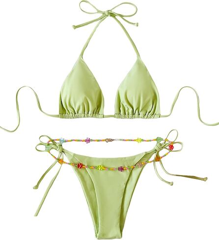 SHENHE Women's 2 Piece Sexy Bikini Sets Halter Tie Side Triangle Swimsuits in Saudi Arabia