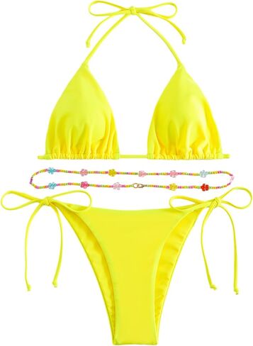 SHENHE Women's 2 Piece Sexy Bikini Sets Halter Tie Side Triangle Swimsuits in Saudi Arabia