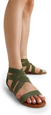 DREAM PAIRS Women's Elastic Ankle Strap Low Wedges Sandals in Saudi Arabia