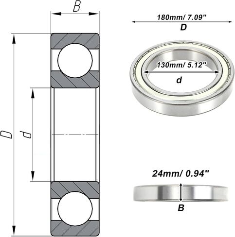 Acropix 6926zz Bear Deep Groove Ball Bearings P0 130x180x24mm محامل مشحمة in Saudi Arabia