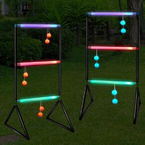 Light Up Ladder Ball Set 6 Glow in the Dark Ladder Ball 2 LED LED SADDER TOSS LIGHT LAWN LAWN LADDER TOSS TOSS GAME STOURN