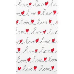 100Pcs Valentine Day Guest Napkins Love Red Hearts Paper Hand Towels Valentine's Day Line Love Lettering Disposable Guest Towel Dinner Buffet for Wedding Anniversary Bridal Shower Party Supplies