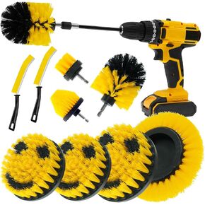 10 Pack Drill Cleaning Brush Attachment Set, Brush Drill Attachment for Cleaning Grout, Floor, Tub, Shower, Tile, Sink, Bathroom, Kitchen, Car, Narrow Gaps, Perfect for Hard-to-Reach Surfaces