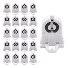 Screw Type T8 Lamp Holder JACKYLED 20-Pack, UL Non-shunted Light Socket for LED Fluorescent Tube Replacements