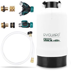 RVGUARD 16,000 Grains Portable Water Softener for RV, Reduces Hardness & Minerals & Improve Water Quality, Protects Water Systems from Hard Water Damage