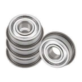 4pcs F605ZZ Flanged Ball Bearing - (5x14x5mm) Replacement Wheel Bearings for Wheelbarrow Lawnmower Hand Truck Axle Use | Chrome Steel, ABEC1