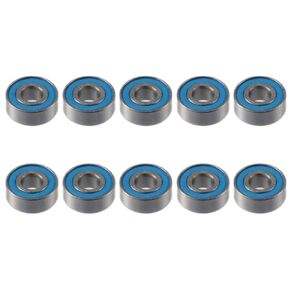 Deep Groove Ball Bearings 10pcs Chrome Steel Smooth Single-Row Miniature Ball Bearing Low Noise Blue Seal Double Sealed Bearings Motors, Skateboards(MR83-2RS 3x8x3mm)