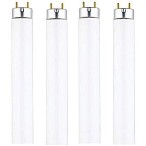DYSMIO F32T8 32-Watt 48-inch Tube Light Bulb, 4100K, 2950 Lumen, G13 Medium Bi-Pin Base T8 Fluorescent Light Bulb with Cool White Light - Pack of 4