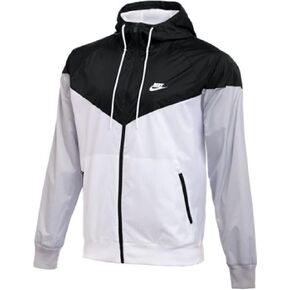 Nike Sportswear Windrunner Hooded Windbreaker Men's Jacket (Black/White, L)