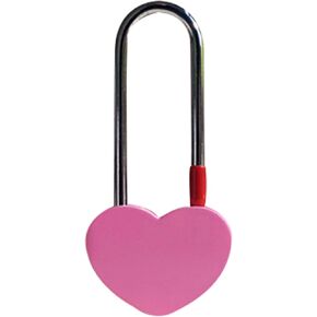 Love Lock Heart Padlock, Single Heart Wish Lock for Lovers Wedding, Anniversary, Travel, Valentines Day Padlocks Hardware (No Key) (Pink)