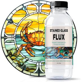 Liquid Zinc Flux for Stained Glass - 4oz - Stained Glass Flux for Soldering Work, Glass Repair and More - Liquid Flux for Stained Glass Solder - Stain Glass Tools and Supplies - Stained Glass Kit