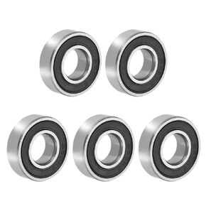 PATIKIL 0.24" x 0.79" x 0.35" 699-2RS Deep Groove Ball Bearing 5 Pack Double Rubber Shield Bearings Pulley Bearing Wheel Skateboard Bearings