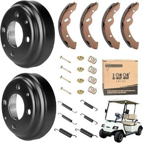 10L0L Golf Cart Brake Repair Kit, Brake Hub Drums & Brake Shoes & Bendix Brake Spring kit fit Yamaha G14, G16, G19, G22 G&E 1994-2006 Models,OEM JU0-G6521-00-00, JN6-F5331-01-00, JN3-F5331-00