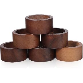 IMIKEYA Napkin Rings: 6 Pcs Wood Napkin Rings Set Wood Napkin Rings Napkin Holders Dining Table Napkin Holder Christmas Napkin Rings Buckles for Festive Party Wedding Farmhouse Home Decor