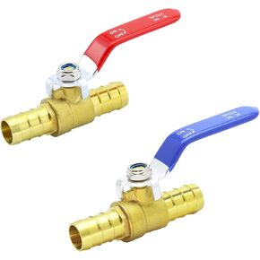 3/4 Inch PEX Ball Valves, 2 Pcs PEX Brass Full Port Shut Off Ball Valve, Brass Full Port Quarter Turn Crimp Pex Valves for Hot and Cold Water