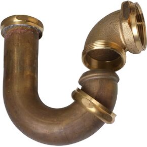 Westbrass D403LA-RAW 1-1/2 x 1-1/4" LA Code P-Trap, Unfinished
