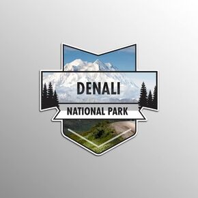 Denali National Park Magnet | 4.7-Inch by 4.5-Inch | 2-Pack | 30 MIL Heavy Duty Magnetic Material | MPD927
