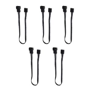 5pcs 4 دبوس الذكور إلى كابل امتداد طاقة المروحة الإناث ، كابل الطاقة الموصل PWM Case Extension ، مناسب لمراوح هيكل الكمبيوتر CPU ، أسود