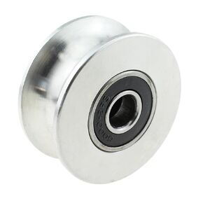 RLECS 8x22mm Silver Stainless Steel Pulley Bearing U Groove Track Wheel Wire Rope Grooved Wheel Round Tube Wheel for Heavy Duty Sliding Door Inverted Track Roller Blinds Shutters