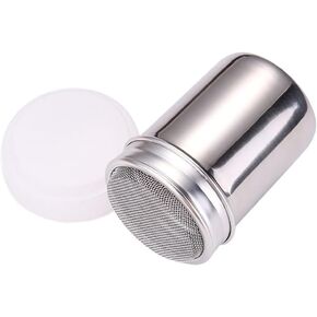 Stainless Steel Powder Sugar Shaker Metal Salt Pepper Shakers Seasonings Spice Shakers with Lid Sifter for Cinnamon Cocoa Popcorn