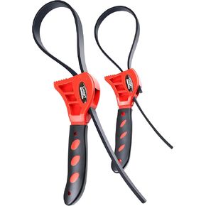 SMART JERRY - 2 Pcs Strap Wrench Plumbing, Shower Head Wrench, Oil Filter Wrench, Belt Wrench for Shower Head Removal, Belt Strap Wrench, Multifunctional Adjustable Pipe Wrench