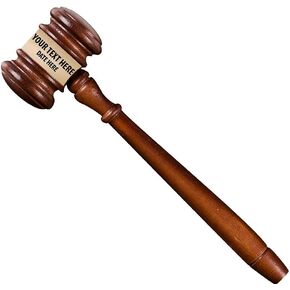 Crown Awards 8" Personalized Gavel, Custom Engraved Gavel Gift Trophy, Add Your Own Engraving, Prime