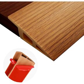 Threshold Floor Transition Strip 3.3ft, Double Sided Self-Adhesive PVC Floor Transition Strip, Doorway Threshold Ramp (Light Brown, 2.7" Wide x 0.6" Height x 3.3'Long)