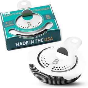 Bull in China Hawthorne Strainer - Matte White | Bar Hand Strainer | Cocktail Strainer | Strainer for Bartending | Mixing Glass Strainer