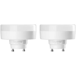 10w LED Puck GU24 Squat Light Bulb,18w Low Profile Spring CFL Equivalent,25000hrs Lifespan,800LM,Soft White(2700K),120-277V, Damp Location Suitable,UL Listed, 2 Pack