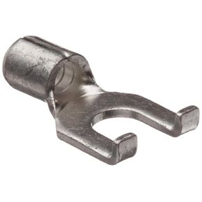 Morris Products 11750 Non-Insulated Flange Fork/Spade Terminals - 16-14 Wire, #6 Stud, 100-Pack