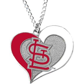 Aminco MLB St. Louis Cardinals Swirl Heart Necklace