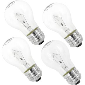 40 watt Appliance Oven Light Bulb A15 Light Bulbs for Ovens/Microwaves/Range Hood/Refrigerator,High Temperature Resistance 300℃,E26 Standard Medium Screw Base,220 Lumens, 2700K Warm White,4 Pack