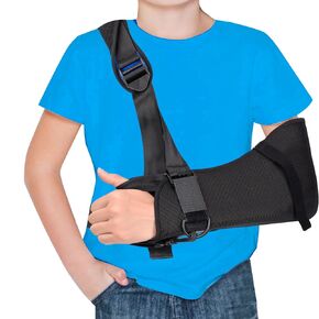Kid Arm Sling Shoulder Immobilizer with Waist Strap Sling for Arm Shoulder Elbow Wrist Injury Torn Rotator Cuff Support Broken & Fractured Bones Fits for Left Right Arm Kids Teens