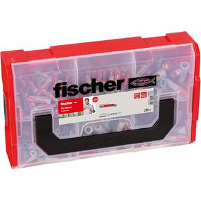 fischer FIXtainer Duopower - Power and Smart Box Set, Universal Plug, 210pcs (Whitout Screws) Folding Expansion Home Renovation Solid, Hollow or Drywallpaper Secure Fastening Solution