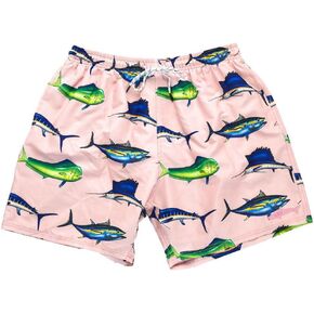UZZI Men's Malibu Quick Dry Printed Short Swim Trunks