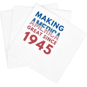 SharkBliss Funny 80th Birthday Cocktail Napkins, 100 Pack Making Great Since 1945 Disposable Beverage Paper Cocktail Napkins for His Her Eighty 80th Birthday Party 2-Ply, 5x5" (1945)