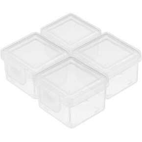 Cabilock Slice Storage Container 4pcs Butter Block Cheese Slice Holder with Lids Plastic Clear Cheese Box Cheese Saver Keeper for Fridge
