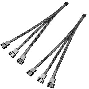 3 Way 4 Pin PWM Fan Splitter,Adapter Cable Sleeved Braided Y Splitter PC 4 Pin Fan Extension Power Cable 1to2 1to3 1to4 (2P-1to3)