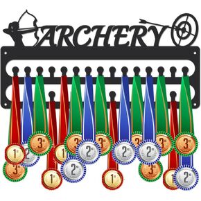 SUPERDANT Medal Hanger Display Sports Medal Holder Wall Mount Medals Hanging with Hooks Matte Black Metal Medal Display Rack Iron Race Ribbon Award Organizer Gifts for Athletes
