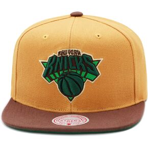 Mitchell & Ness New York Knicks Beef and Broccoli Snapback Hat Cap - Wheat/Brown/Green