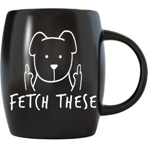 16oz Large Dog Lover Gift Idea for Best Dog Mom and Dog Dad - Funny Pet Parent Mug with Finger Design - Animal Rescue Gag Gift for Christmas, Birthday - Novelty Coffee Mug or Tea Cup