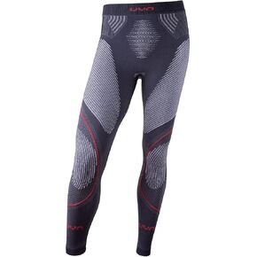 UYN Evolutyon Mens Base Layer Pants - Charcoal White & Red (S/M). Flexible & Lightweight Compression Underwear for Men - Sport Leggings for Men, Men's Long Johns Running Pants & Mens Workout Clothes.