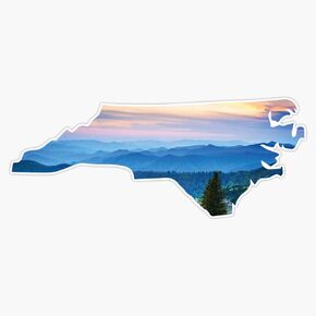 North Carolina Mountains Sticker Vinyl Decal Bumper Sticker 5"